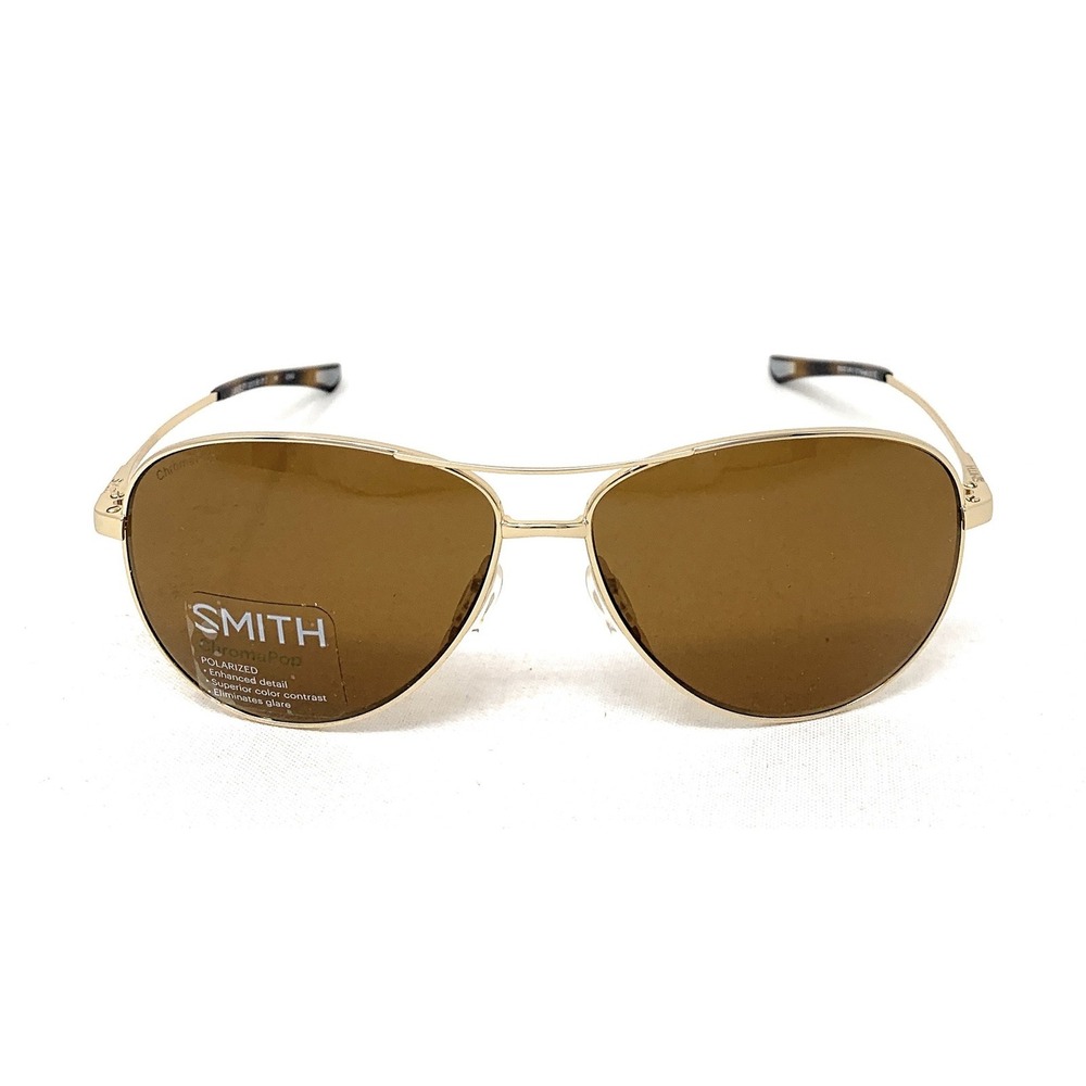 SMITH Pilot Unisex Sunglasses Langley Gold J5G Polarized Brown CHROMAPOP 60mm - Picture 2 of 7